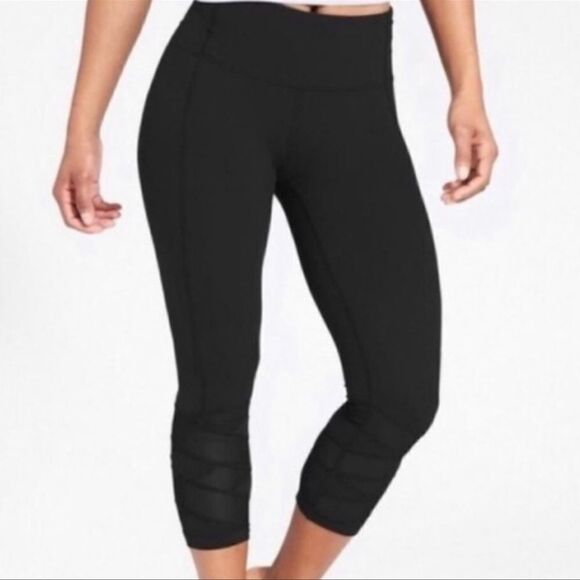 Athleta Powervita Mantra Capri Mesh Black S - Picture 1 of 6